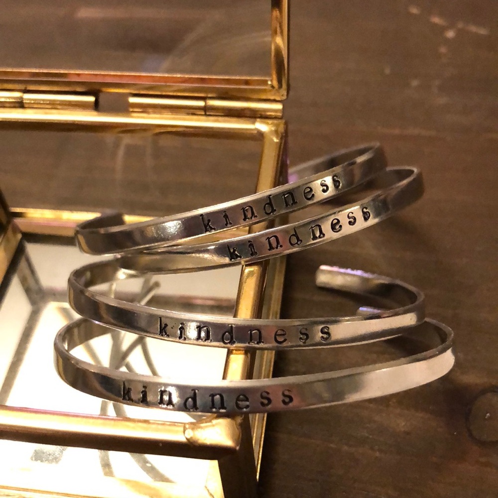 Stamped Silver KINDNESS Bracelets